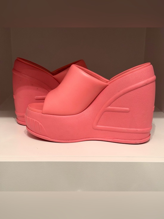 Fendi Shoes - Fendi Bubblegum Platform Wedge Slides
